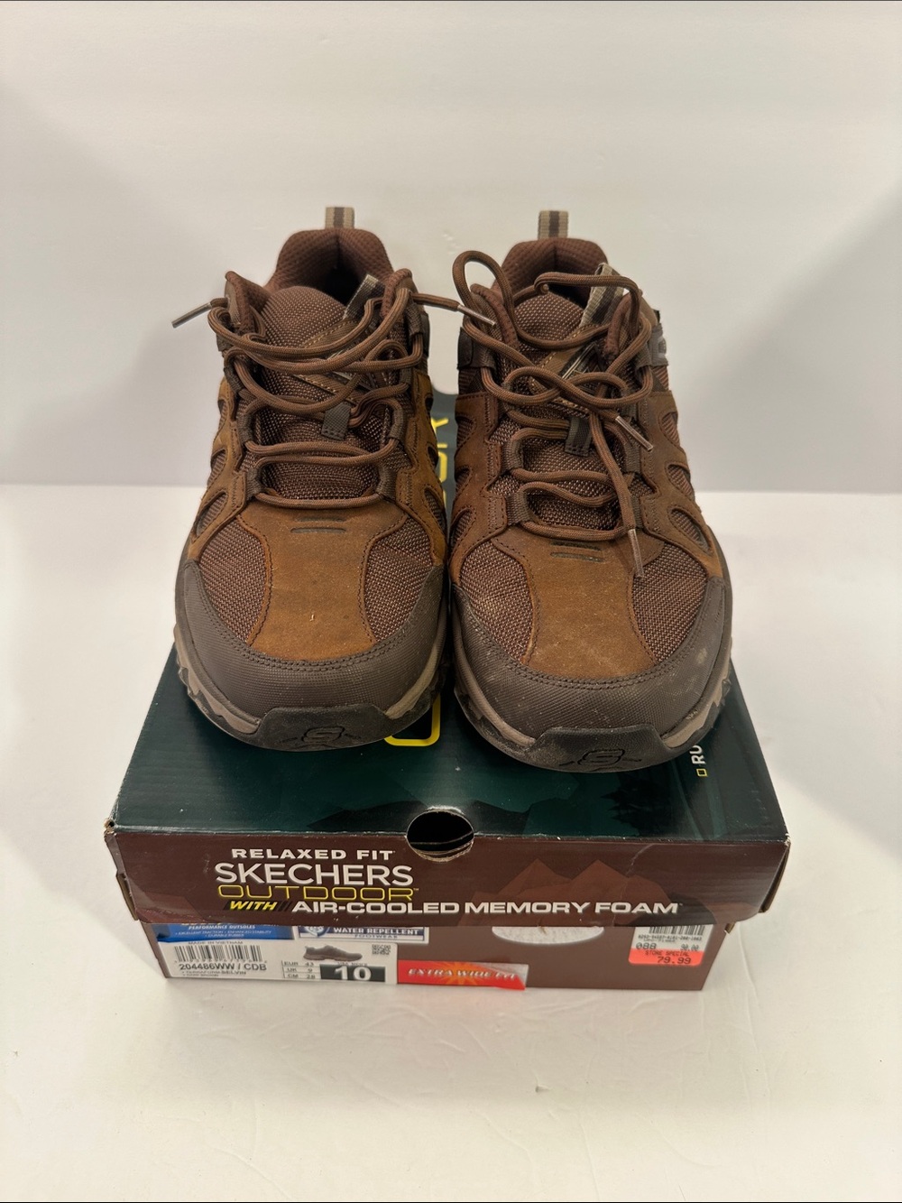 Skechers Men’s Relaxed Fit Brown Trail Hiking Sneakers Size 10